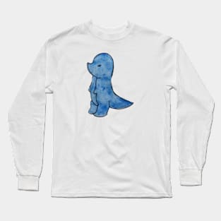 Blue animal watercolor design Long Sleeve T-Shirt